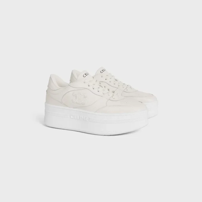 Block Wedge Sneaker in Calfskin