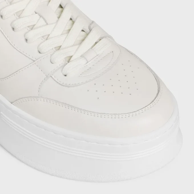 Block Wedge Sneaker in Calfskin