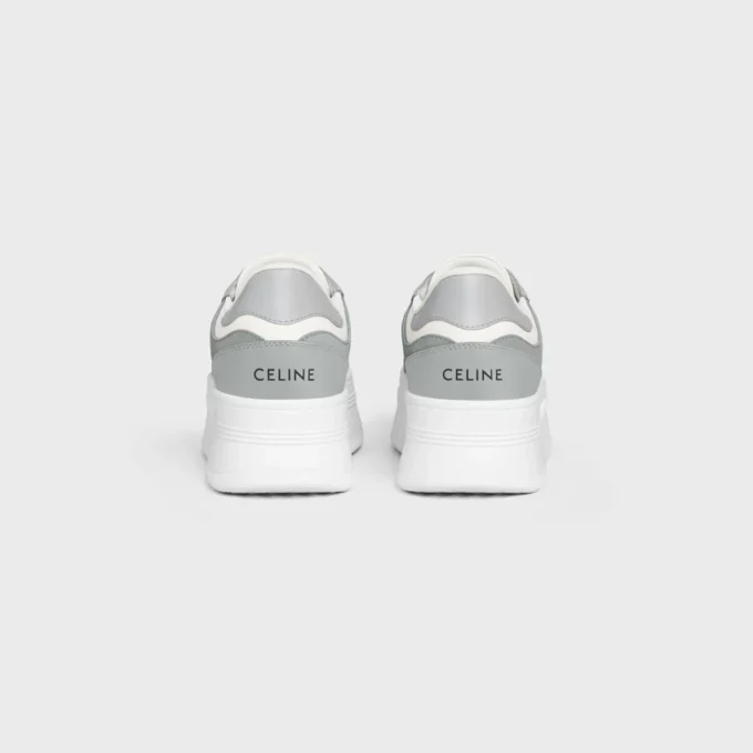 Block Wedge Sneaker in Calfskin and Suede Calfskin Block Wedge Sneaker in Calfskin and Suede Calfskin