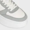Block Wedge Sneaker in Calfskin and Suede Calfskin Block Wedge Sneaker in Calfskin and Suede Calfskin