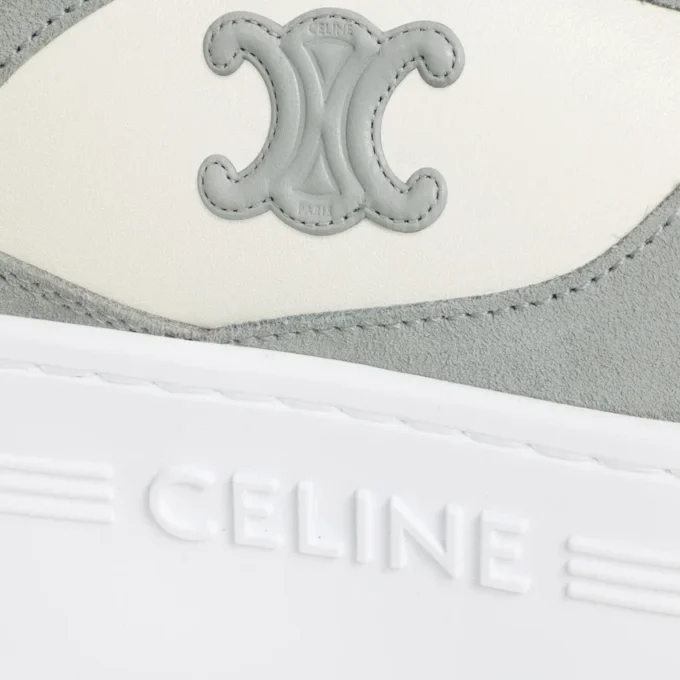 Block Wedge Sneaker in Calfskin and Suede Calfskin Block Wedge Sneaker in Calfskin and Suede Calfskin