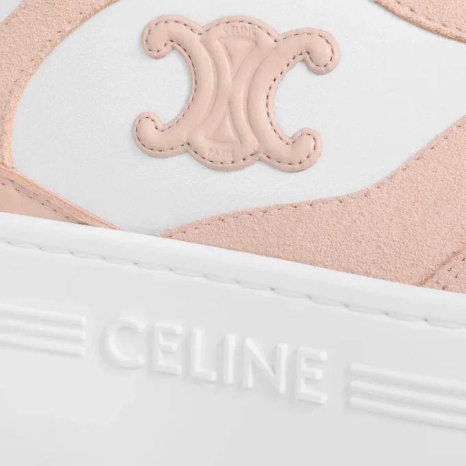 Block Wedge Sneaker in Calfskin and Suede Calfskin Block Wedge Sneaker in Calfskin and Suede Calfskin
