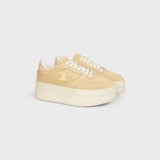 Block Wedge Sneaker in Suede Calfskin and Calfskin Block Wedge Sneaker in Suede Calfskin and Calfskin