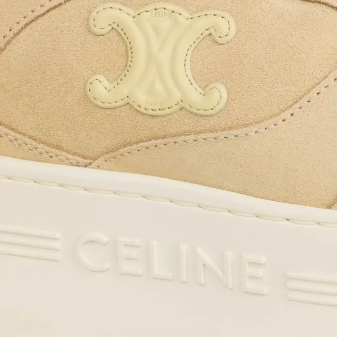 Block Wedge Sneaker in Suede Calfskin and Calfskin Block Wedge Sneaker in Suede Calfskin and Calfskin