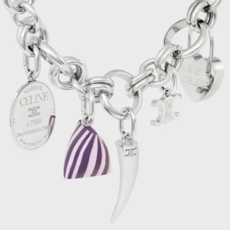 Charms CELINE Medal z mosiądzu z wykończeniem rodowym Charms CELINE Medal z mosiądzu z wykończeniem rodowym