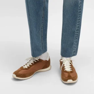 Buty sportowe Racer z nylonu, zamszu cielęcego i skóry cielęcej