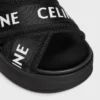 Celine Block Slide z siateczki, nylonu i tkaniny z żakardowym wzorem CELINE