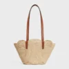 Celine Classic Panier Small Braided Triomphe z rafii i skóry cielęcej Celine Classic Panier Small Braided Triomphe z rafii i skóry cielęcej