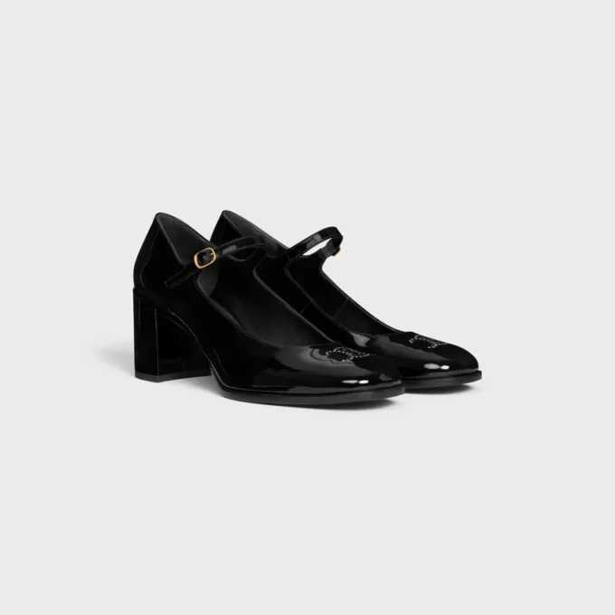 CELINE Lily Perforated Triomphe Babies z lakierowanej skóry cielęcej CELINE Lily Perforated Triomphe Babies z lakierowanej skóry cielęcej