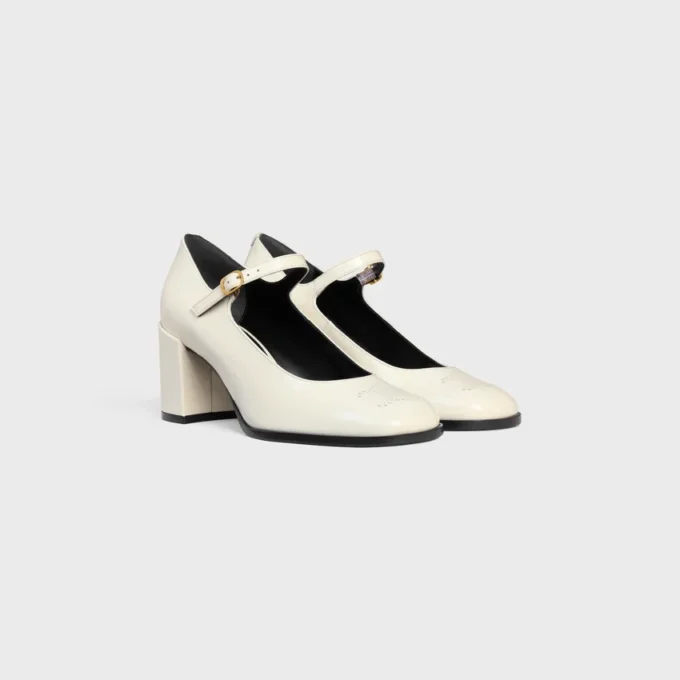 CELINE Lily Perforated Triomphe Babies z lakierowanej skóry cielęcej CELINE Lily Perforated Triomphe Babies z lakierowanej skóry cielęcej