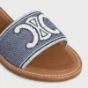 CELINE Lympia Mule z tkaniny w paski z motywem Triomphe