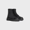 CELINE Masywne sznurowane buty z nylonu i błyszczącej skóry bydlęcej CELINE Masywne sznurowane buty z nylonu i błyszczącej skóry bydlęcej