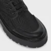 CELINE Masywne sznurowane buty z nylonu i błyszczącej skóry bydlęcej CELINE Masywne sznurowane buty z nylonu i błyszczącej skóry bydlęcej