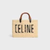 CELINE Paris Panier z rafii i skóry cielęcej CELINE Paris Panier z rafii i skóry cielęcej