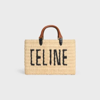 CELINE Paris Panier  z rafii i skóry cielęcej