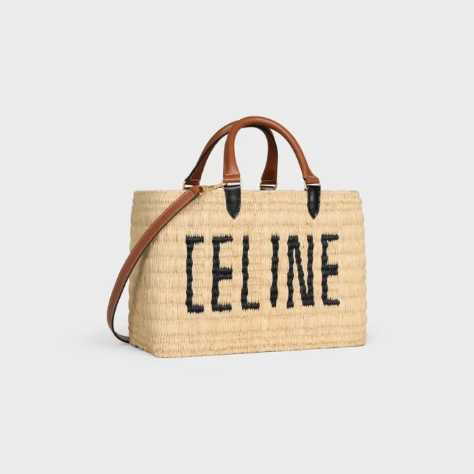 CELINE Paris Panier z rafii i skóry cielęcej CELINE Paris Panier z rafii i skóry cielęcej