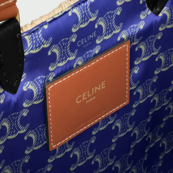 CELINE Paris Panier z rafii i skóry cielęcej CELINE Paris Panier z rafii i skóry cielęcej