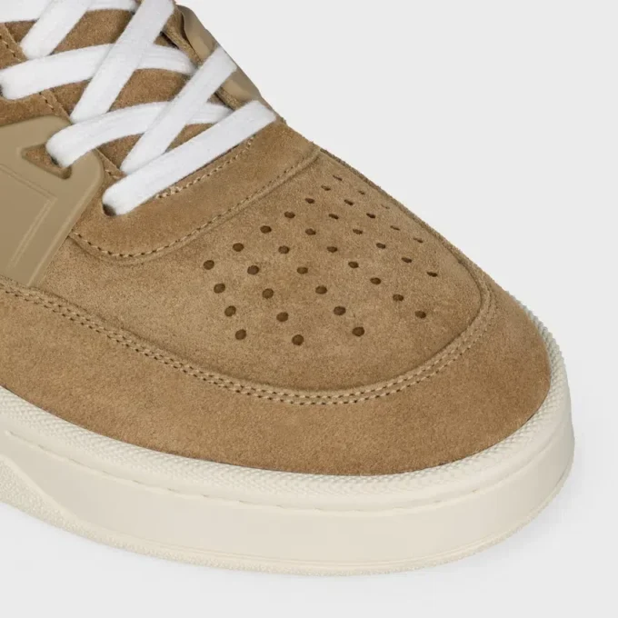 CELINE Trainer Ct-09 Niskie sznurowane trampki z zamszowej skóry cielęcej i siateczki
