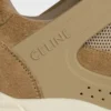 CELINE Trainer Ct-09 Niskie sznurowane trampki z zamszowej skóry cielęcej i siateczki