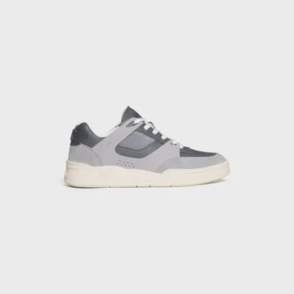CELINE Trainer Ct-09 Niskie sznurowane trampki z zamszowej skóry cielęcej, skóry cielęcej i siateczki