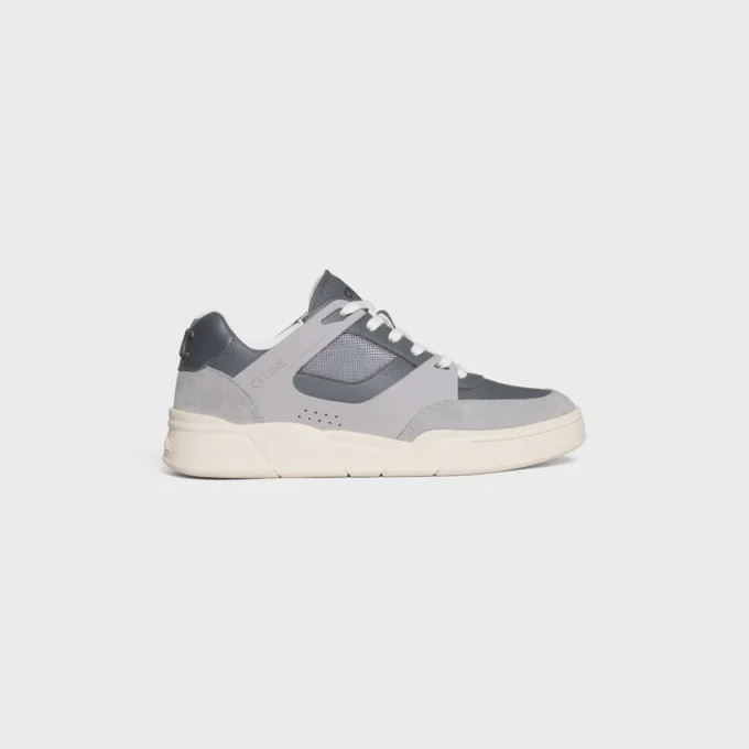 CELINE Trainer Ct-09 Niskie sznurowane trampki z zamszowej skóry cielęcej, skóry cielęcej i siateczki CELINE Trainer Ct-09 Niskie sznurowane trampki z zamszowej skóry cielęcej, skóry cielęcej i siateczki