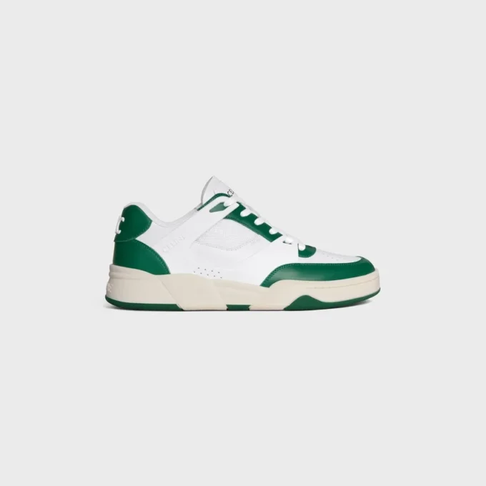 CELINE Trainer Ct-09 Niskie sznurowane trampki ze skóry cielęcej i siateczki