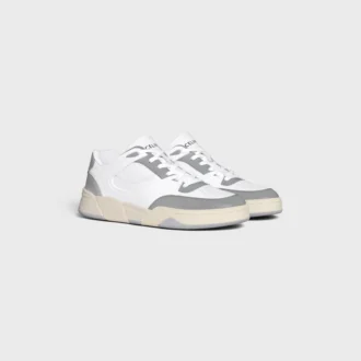 CELINE Trainer Ct-09 Niskie sznurowane trampki ze skóry cielęcej i siateczki