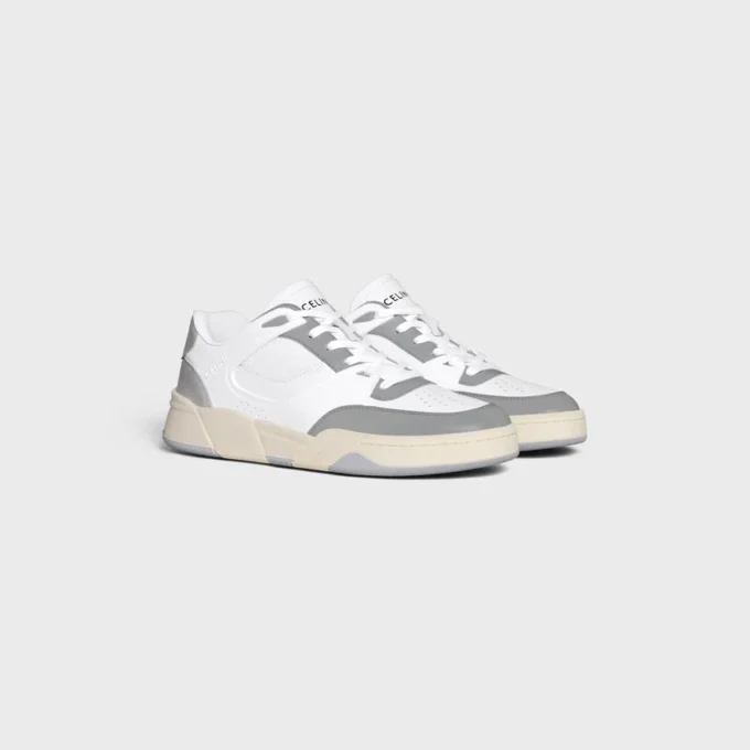 CELINE Trainer Ct-09 Niskie sznurowane trampki ze skóry cielęcej i siateczki