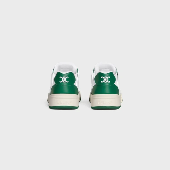 CELINE Trainer Ct-09 Niskie sznurowane trampki ze skóry cielęcej i siateczki