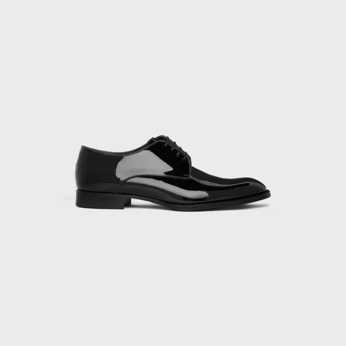 CELINE Tuxedo Derby z lakierowanej skóry cielęcej