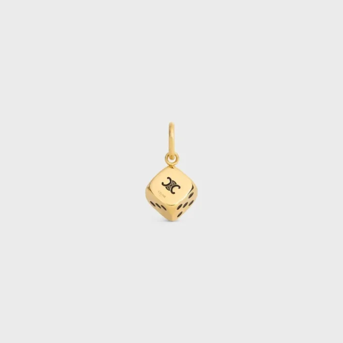 Charms CELINE Triomphe w kształcie kości do gry, wykonane z emalii i aluminium Charms CELINE Triomphe w kształcie kości do gry, wykonane z emalii i aluminium
