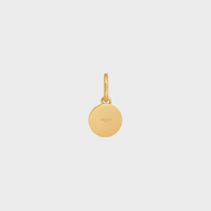 Charms Medal z perłami z żywicy i mosiądzu z wykończeniem w kolorze złotym