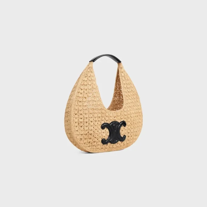 Classic Panier Hobo Bag in Raffia and Calfskin Classic Panier Hobo Bag in Raffia and Calfskin