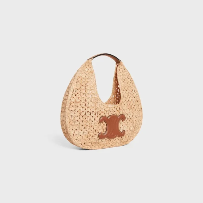 Classic Panier Hobo Bag in Raffia and Calfskin Classic Panier Hobo Bag in Raffia and Calfskin