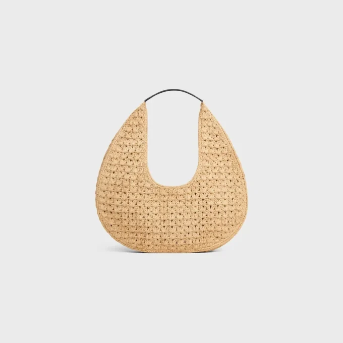 Classic Panier Hobo Bag in Raffia and Calfskin Classic Panier Hobo Bag in Raffia and Calfskin