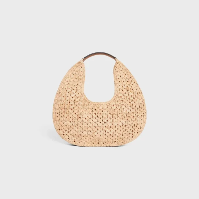 Classic Panier Hobo Bag in Raffia and Calfskin Classic Panier Hobo Bag in Raffia and Calfskin