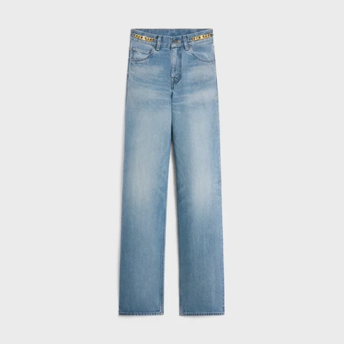 Dżinsy Kitty w stylu Pismo Wash
