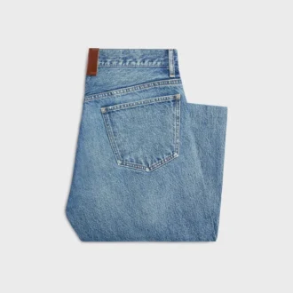 Dżinsy typu boyfriend 001 z bawełnianego denimu