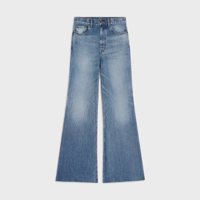 Dżinsy z rozszerzanymi nogawkami 001 z bawełnianego denimu Dżinsy z rozszerzanymi nogawkami 001 z bawełnianego denimu