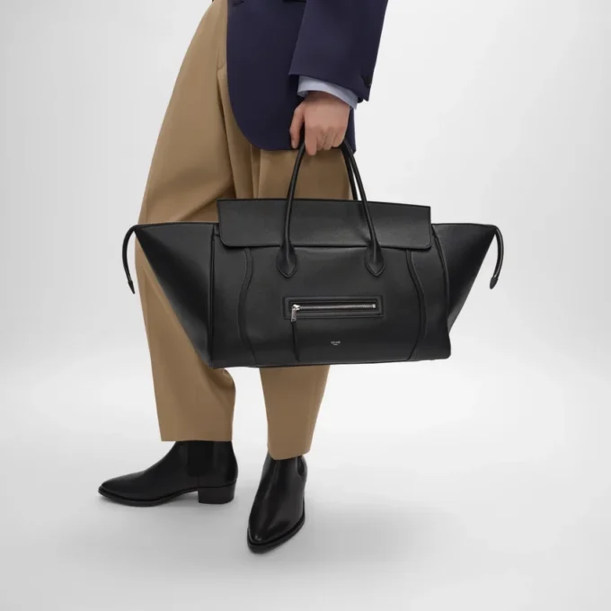 Duża torba Luggage z ziarnistej skóry cielęcej Duża torba Luggage z ziarnistej skóry cielęcej