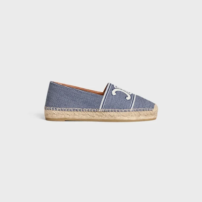 Espadryle CELINE z tkaniny w paski z motywem Triomphe Espadryle CELINE z tkaniny w paski z motywem Triomphe