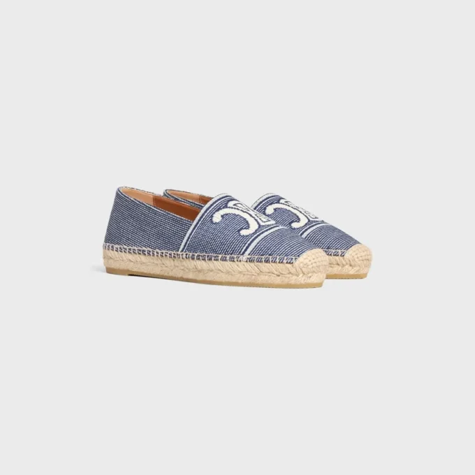 Espadryle CELINE z tkaniny w paski z motywem Triomphe Espadryle CELINE z tkaniny w paski z motywem Triomphe