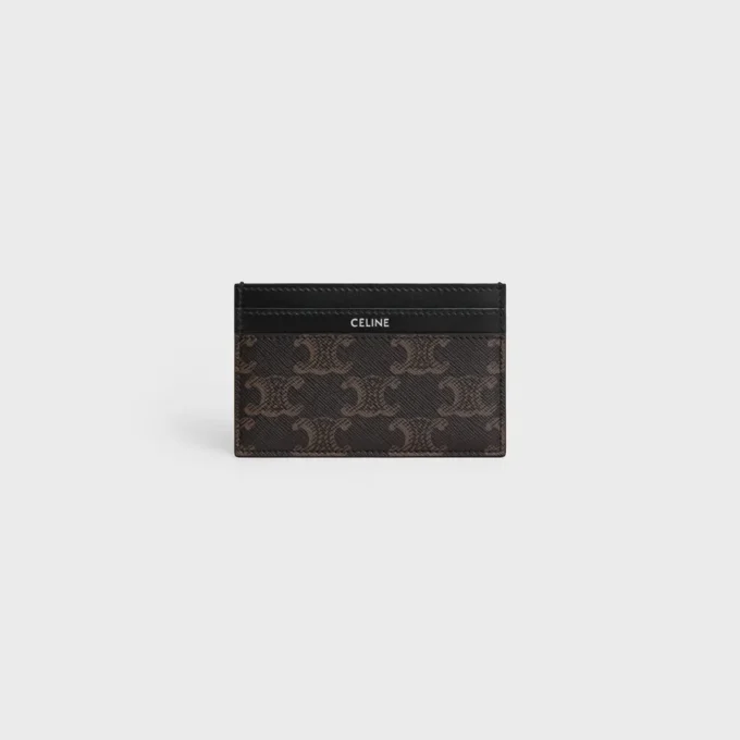 Etui na karty z Triomphe Canvas i skóry cielęcej Etui na karty z Triomphe Canvas i skóry cielęcej