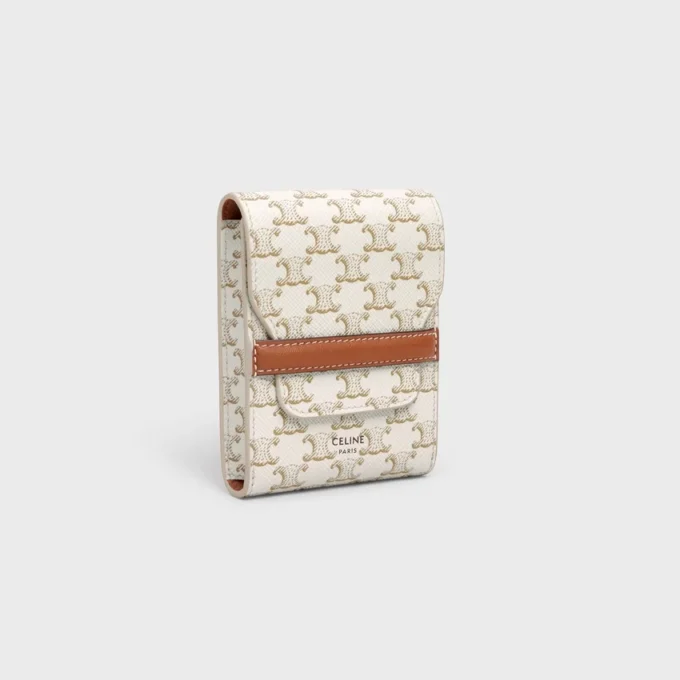 Etui na karty z Triomphe Canvas i skóry jagnięcej