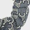 Gumka do włosów CELINE Jacquard Triomphe wykonana z bawełny, poliestru, poliamidu i mosiądzu z wykończeniem w kolorze złotym