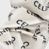 Gumka do włosów CELINE Scrunchy Rayure z jedwabiu i mosiądzu z wykończeniem w kolorze złotym Gumka do włosów CELINE Scrunchy Rayure z jedwabiu i mosiądzu z wykończeniem w kolorze złotym