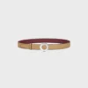 Klamra CELINE Disc 25 mm z metalu i dwustronny pasek 25 mm z gładkiej i ziarnistej skóry cielęcej Klamra CELINE Disc 25 mm z metalu i dwustronny pasek 25 mm z gładkiej i ziarnistej skóry cielęcej