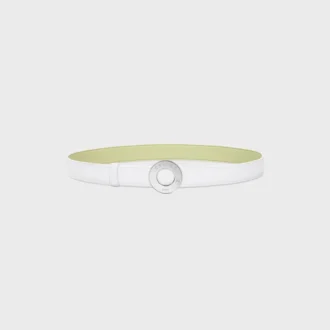 Klamra CELINE Disc 25 mm z metalu i dwustronny pasek 25 mm z gładkiej i ziarnistej skóry cielęcej Klamra CELINE Disc 25 mm z metalu i dwustronny pasek 25 mm z gładkiej i ziarnistej skóry cielęcej