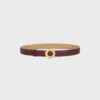 Klamra CELINE Disc 25 mm z metalu i dwustronny pasek 25 mm z gładkiej i ziarnistej skóry cielęcej Klamra CELINE Disc 25 mm z metalu i dwustronny pasek 25 mm z gładkiej i ziarnistej skóry cielęcej