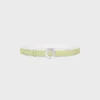 Klamra CELINE Disc 25 mm z metalu i dwustronny pasek 25 mm z gładkiej i ziarnistej skóry cielęcej Klamra CELINE Disc 25 mm z metalu i dwustronny pasek 25 mm z gładkiej i ziarnistej skóry cielęcej